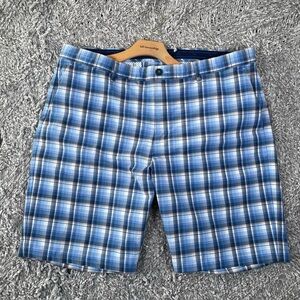 Tommy Bahama Performance Shorts Men's Size 42 Blue Plaid Preppy Golf Summer